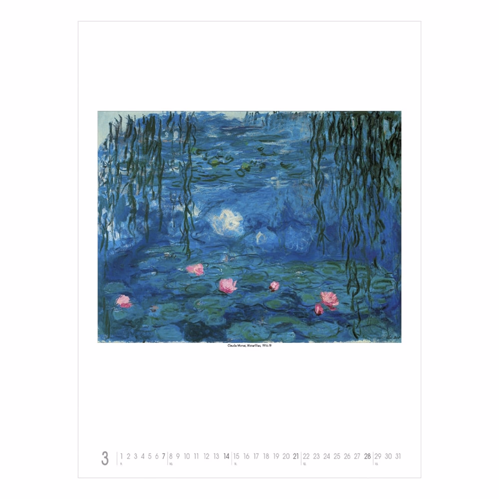 Falinaptár TOPTIMER T096 420x560mm álló Claude Monet 2027