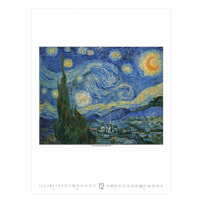 Falinaptár TOPTIMER T096 420x560mm álló Vincent Van Gogh 2027