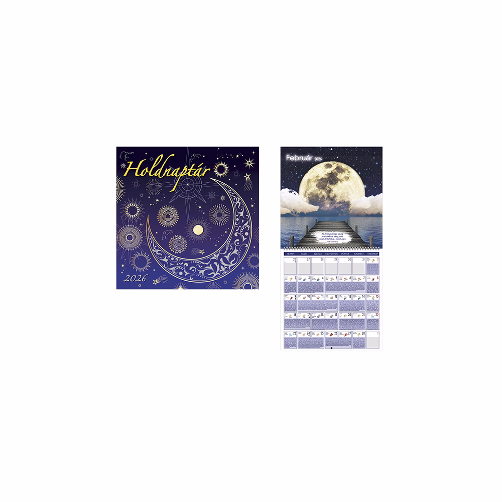 Falinaptár TOPTIMER T097 300x300mm álló Holdnaptár 2026.
