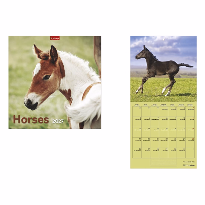 Falinaptár TOPTIMER T098 290x580mm álló Horses 2027