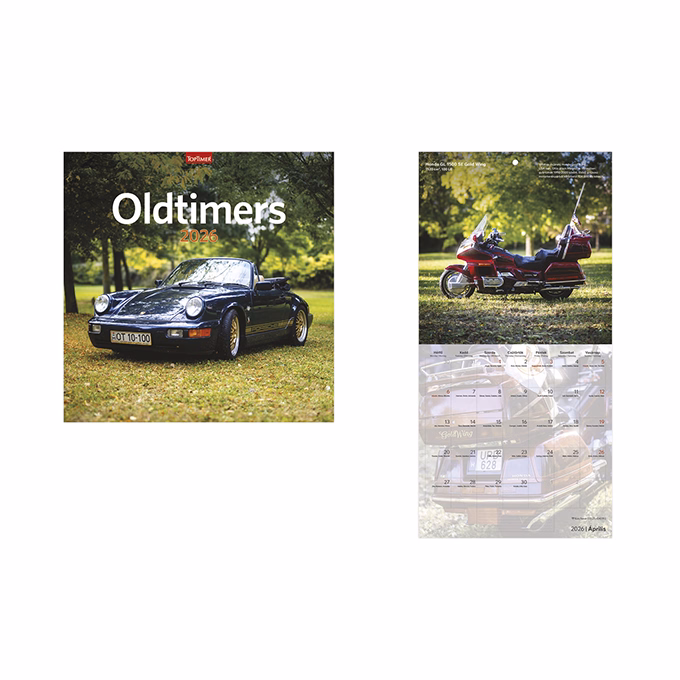 Falinaptár TOPTIMER T098 290x580mm álló Oldtimers 2026.