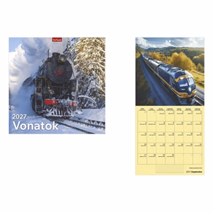 Falinaptár TOPTIMER T098 290x580mm álló Vonatok 2027