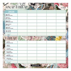 Falinaptár mágneses LIZZY CARD 220x220mm 2 hetes Anyu tervezője Scrapbook Style 2026.