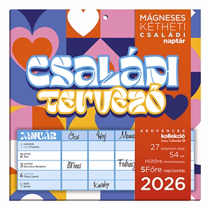 Falinaptár mágneses LIZZY CARD 220x220mm 2 hetes Családi tervező 2026.