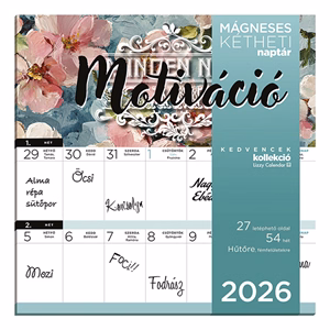 Falinaptár mágneses LIZZY CARD 220x220mm 2 hetes Motiváció 2026.