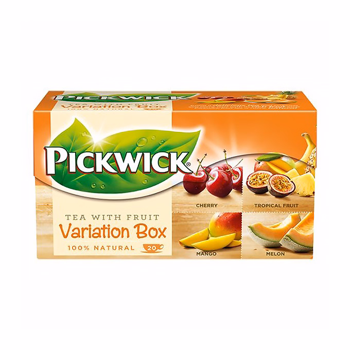 Fekete tea PICKWICK ízesített sárga variációk cseresznye-trópusi-mangó-sárgadinnye 20 filter/doboz Fekete tea PICKWICK ízesített sárga variációk cseresznye-trópusi-mangó-sárgadinnye 20 filter/doboz
