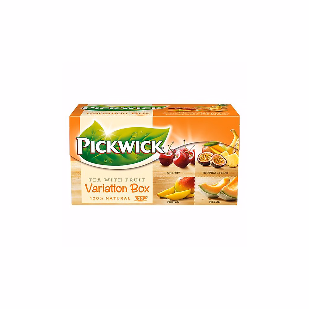 Fekete tea PICKWICK ízesített sárga variációk cseresznye-trópusi-mangó-sárgadinnye 20 filter/doboz Fekete tea PICKWICK ízesített sárga variációk cseresznye-trópusi-mangó-sárgadinnye 20 filter/doboz