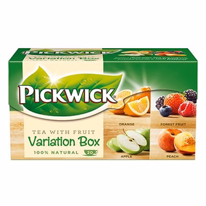 Fekete tea PICKWICK ízesített zöld variációk narancs-erdei gyümölcs-alma-őszibarack 20 filter/doboz