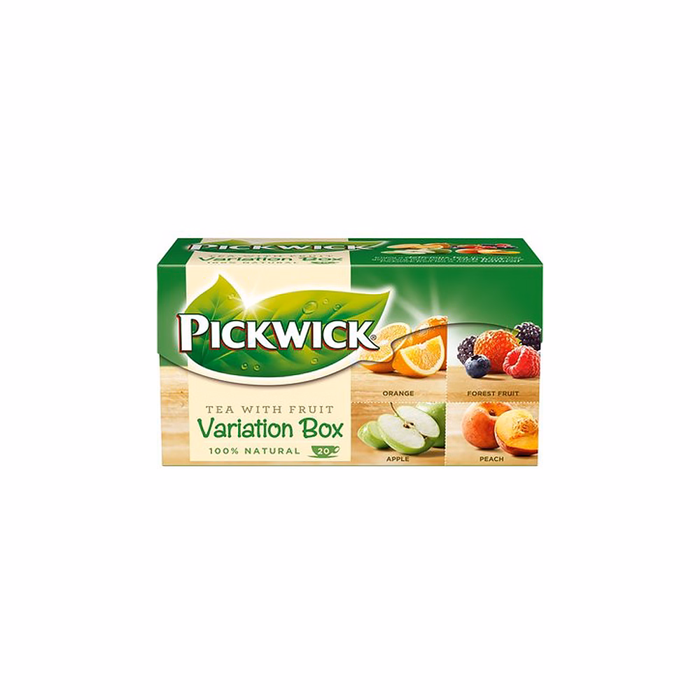 Fekete tea PICKWICK ízesített zöld variációk narancs-erdei gyümölcs-alma-őszibarack 20 filter/doboz