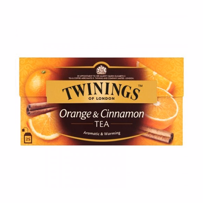 Fekete tea TWININGS narancs és fahéj 25 filter/doboz