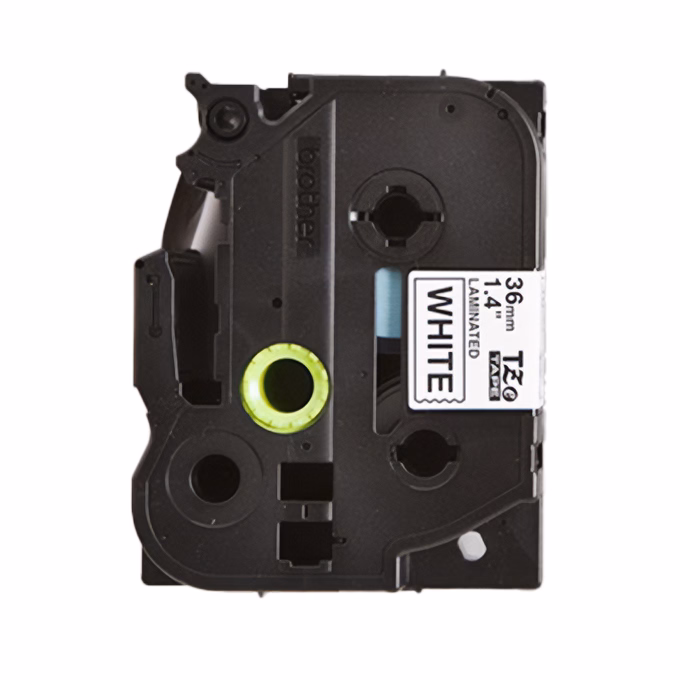 Feliratozó szalag BROTHER TZE-261 36mmx8m laminált fehér alapon fekete írásszín