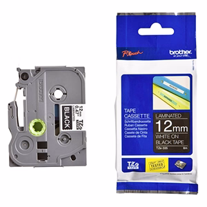 Feliratozó szalag BROTHER TZe-335 12mmx8m laminált fekete alapon fehér írásszín Feliratozó szalag BROTHER TZe-335 12mmx8m laminált fekete alapon fehér írásszín