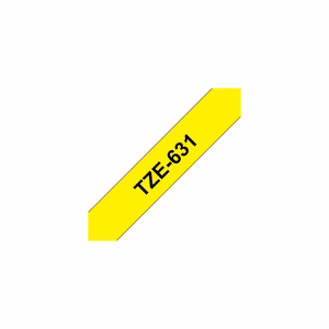 Feliratozó szalag BROTHER TZe-631 12mmx8m laminált sárga alapon fekete írásszín