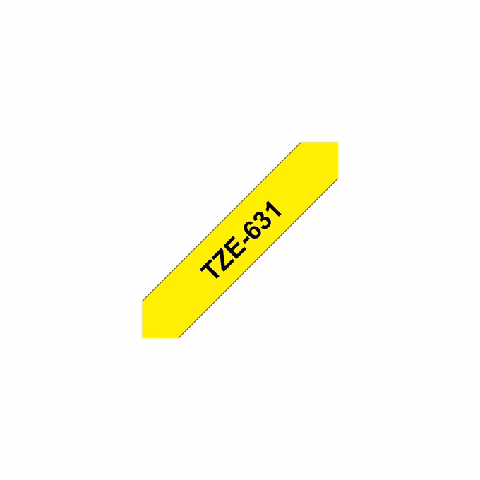 Feliratozó szalag BROTHER TZe-631 12mmx8m laminált sárga alapon fekete írásszín