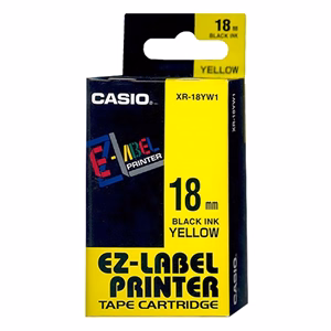 Feliratozó szalag CASIO XR-18YW1 18mmx8m sárgán fekete