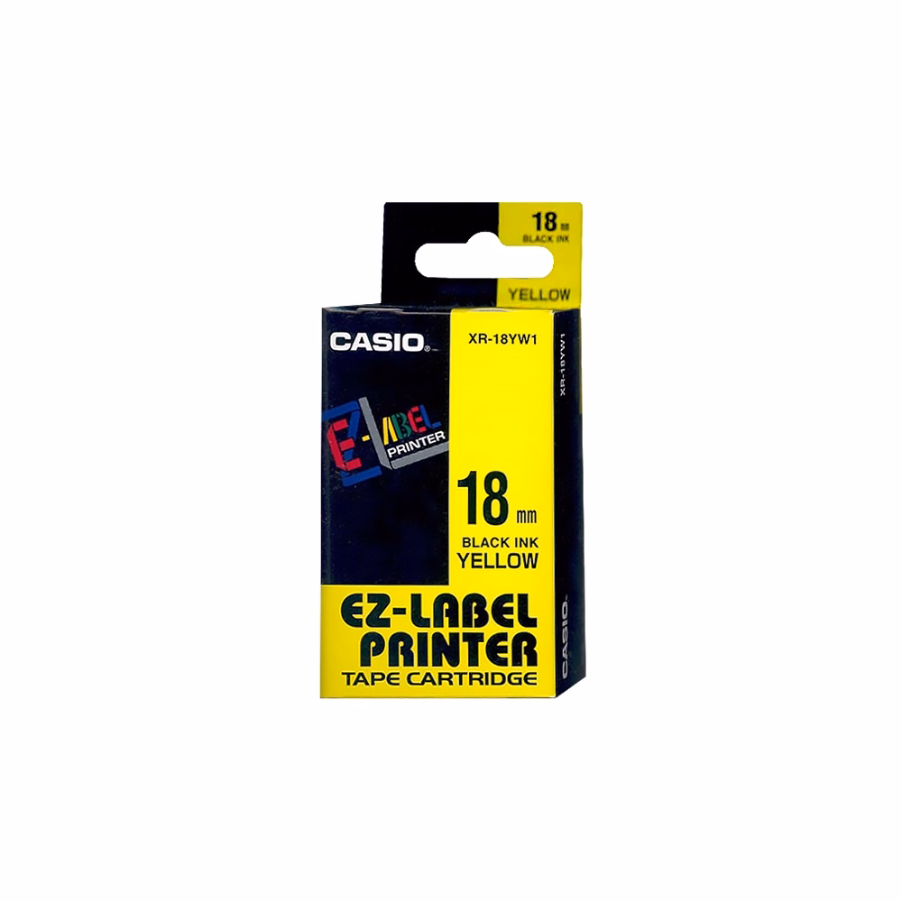 Feliratozó szalag CASIO XR-18YW1 18mmx8m sárgán fekete