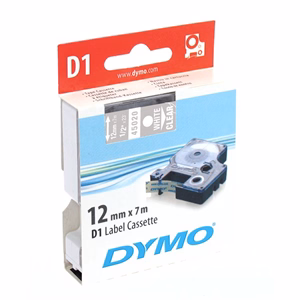 Feliratozó szalag DYMO D1 12mm x 7m átlátszó alapon fehér írásszín