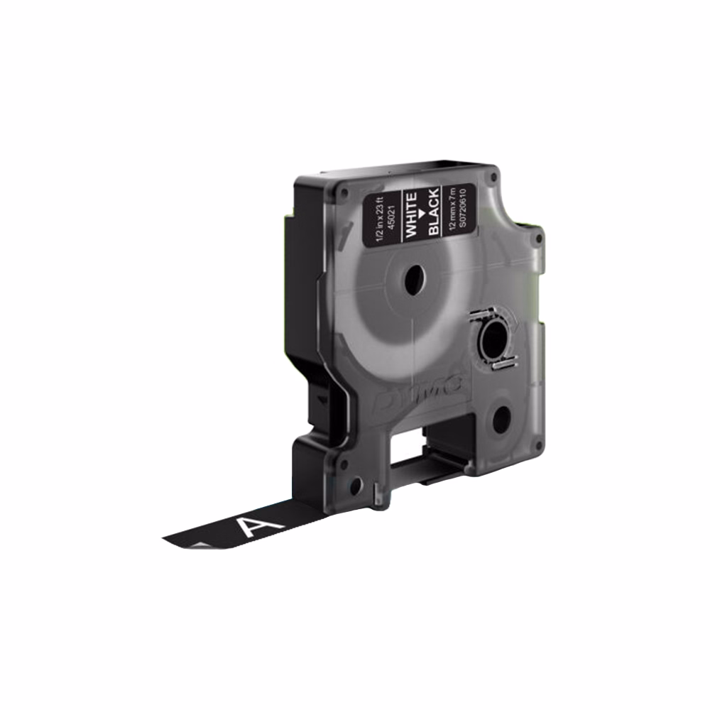 Feliratozó szalag DYMO D1 12mm x 7m fekete alapon fehér írásszín