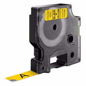 Feliratozó szalag DYMO D1 12mm x 7m sárga alapon fekete írásszín Feliratozó szalag DYMO D1 12mm x 7m sárga alapon fekete írásszín