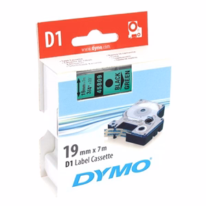 Feliratozó szalag DYMO D1 19mm x 7m zöld alapon fekete írásszín