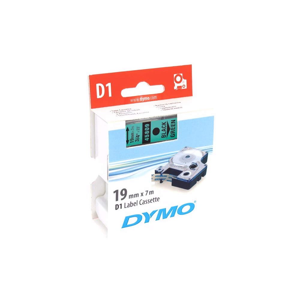 Feliratozó szalag DYMO D1 19mm x 7m zöld alapon fekete írásszín
