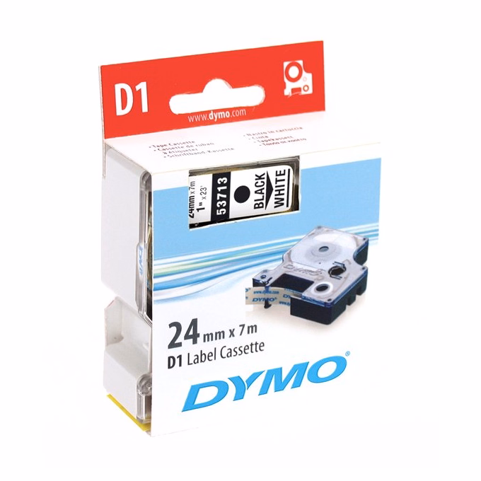 Feliratozó szalag DYMO D1 24mm x 7m fehér alapon fekete írásszín