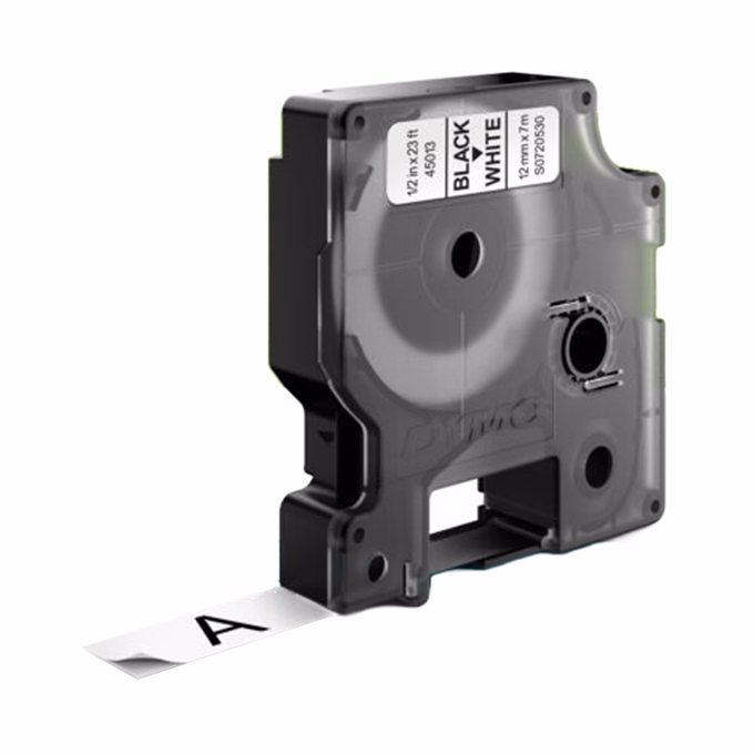 Feliratozó szalag DYMO D1 45013 12mm x 7m fehér alapon fekete írásszín