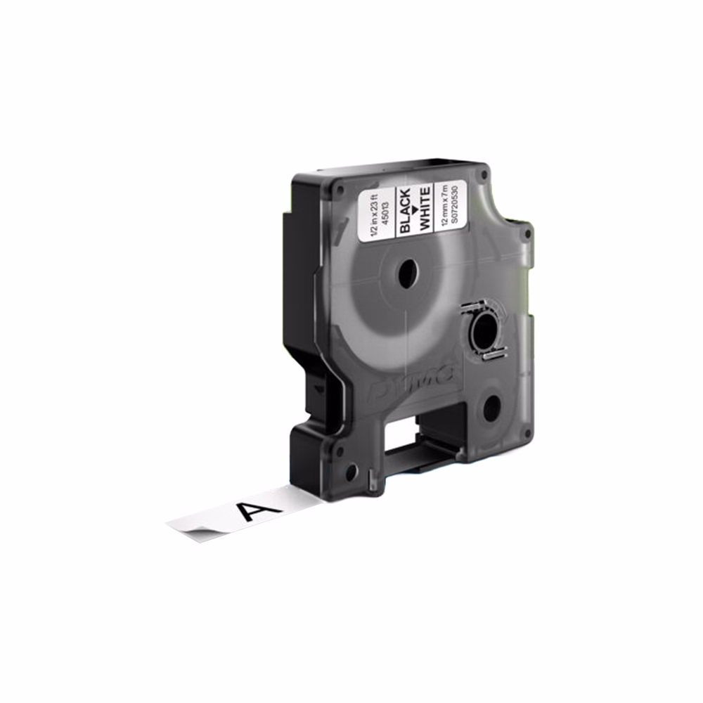 Feliratozó szalag DYMO D1 45013 12mm x 7m fehér alapon fekete írásszín
