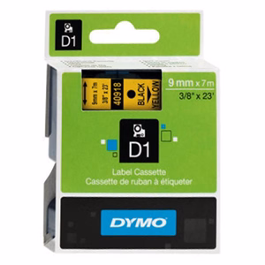 Feliratozó szalag DYMO D1 9mm x 7m sárga alapon fekete írásszín