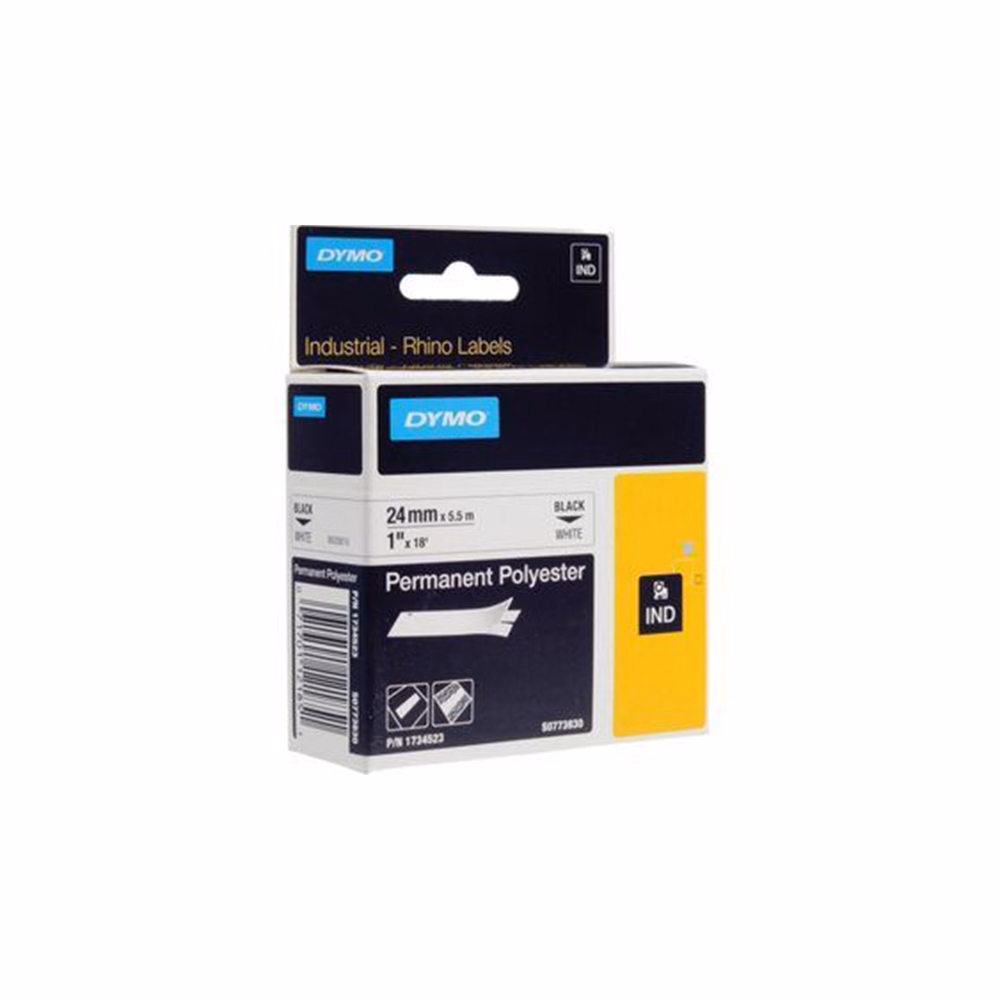 Feliratozó szalag DYMO ID1 24mm x 5,5m nylon fehér alapon fekete írásszín