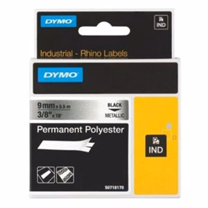 Feliratozó szalag DYMO ID1 9mm x 5,5m poliészter metál alapon fekete írásszín