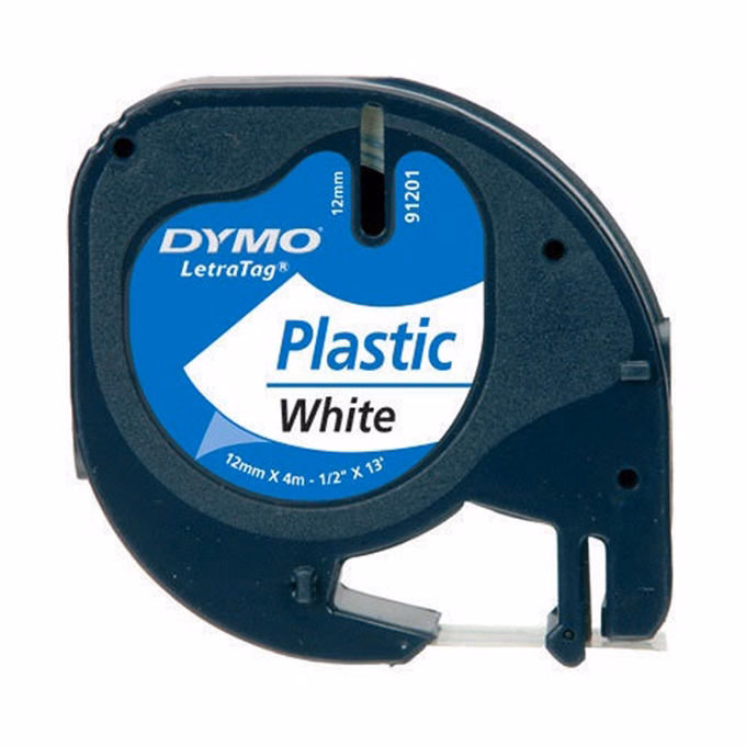 Feliratozó szalag DYMO LetraTag 59422 12mm x 4m műanyag fehér alapon fekete írásszín Feliratozó szalag DYMO LetraTag 59422 12mm x 4m műanyag fehér alapon fekete írásszín
