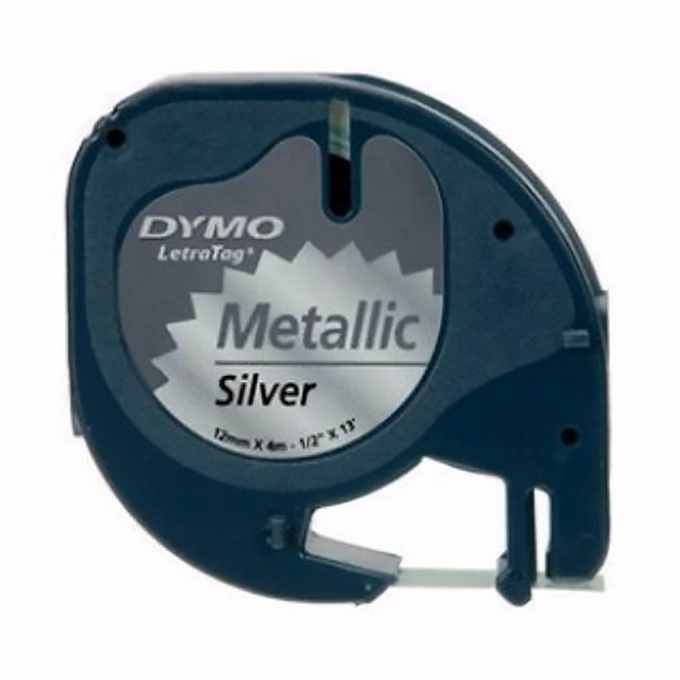 Feliratozó szalag DYMO LetraTag 59429 12mm x 4m metal ezüst