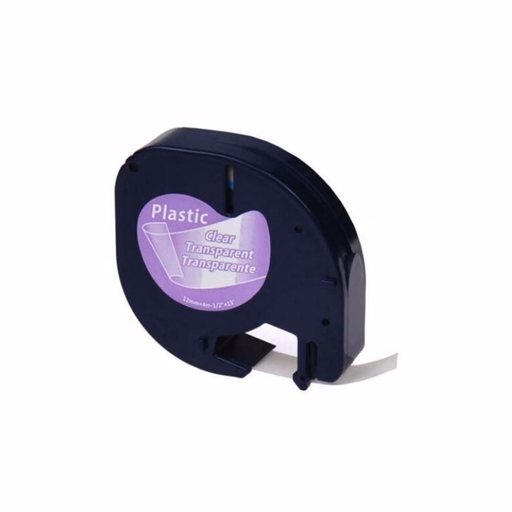 Feliratozó szalag DYMO Letra Tag 12268 12mm x 4m műanyag átlátszó alapon fekete írásszín