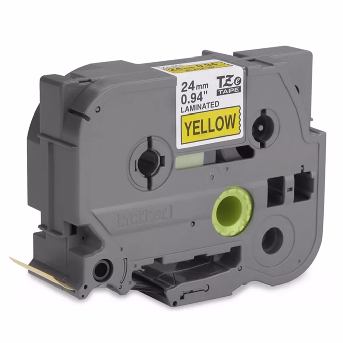 Feliratozó szalag utángyártott BROTHER TZe-651 24mmx8m laminált sárga alapon fekete írásszín