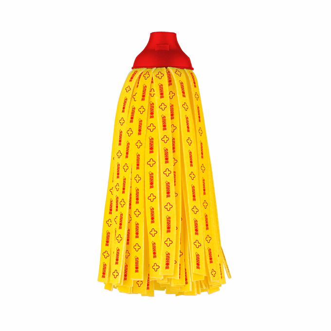 Felmosó pótfej BONUS SupraMop csavaros sárga-piros