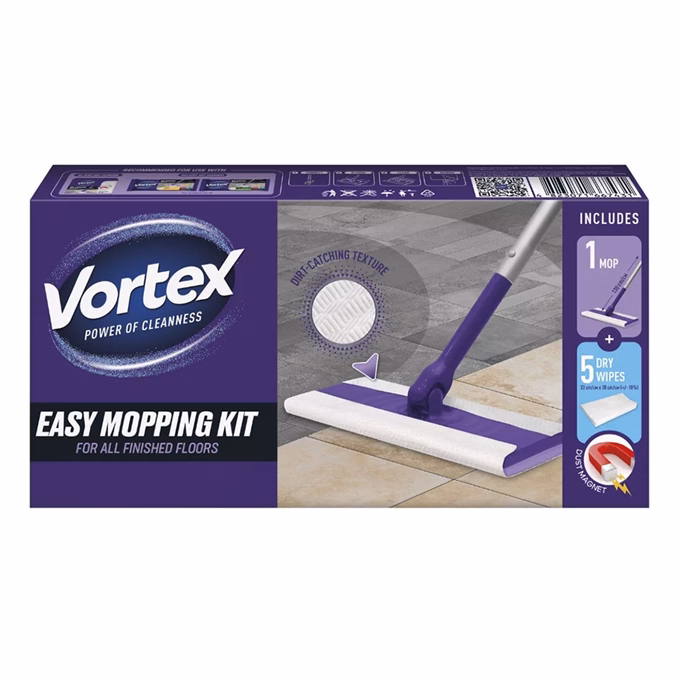 Felmosó szett VORTEX Easy mopping lapos fej + száraz 5 db betéttel