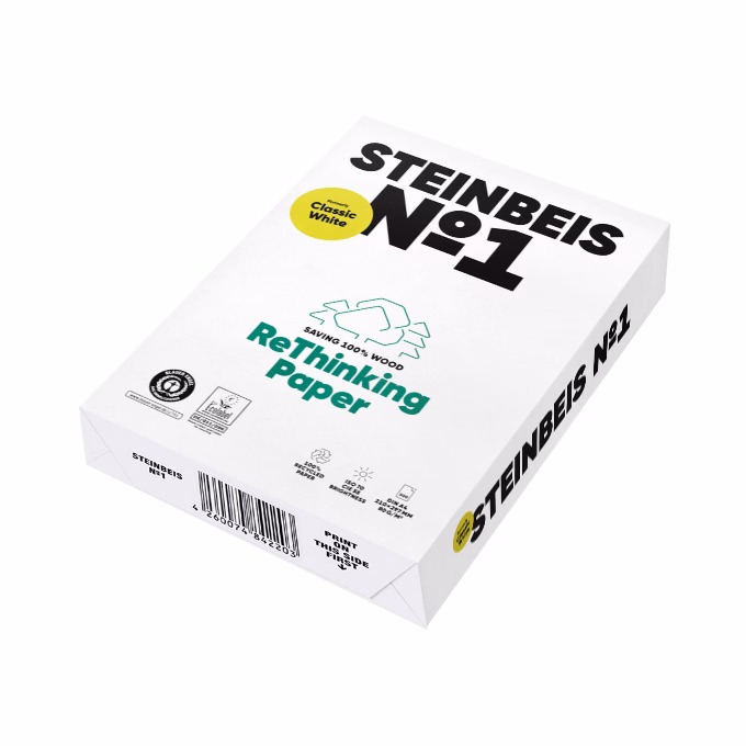 Fénymásolópapír STEINBEIS NO 1. ISO 70-s A/4 80 g újrahasznosított 500 ív/csomag