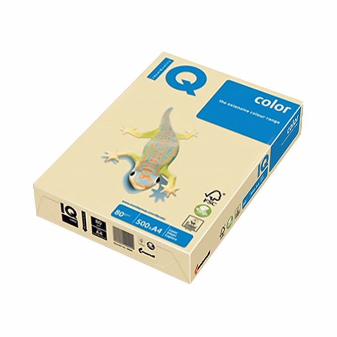 Fénymásolópapír színes IQ Color A/3 80 g pasztell krém CR20 500 ív/csomag Fénymásolópapír színes IQ Color A/3 80 g pasztell krém CR20 500 ív/csomag