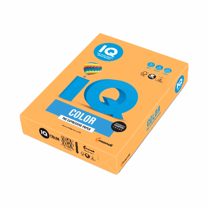 Fénymásolópapír színes IQ Color A/3 80 gr neon narancssárga  NEOOR 500 ív/csomag
