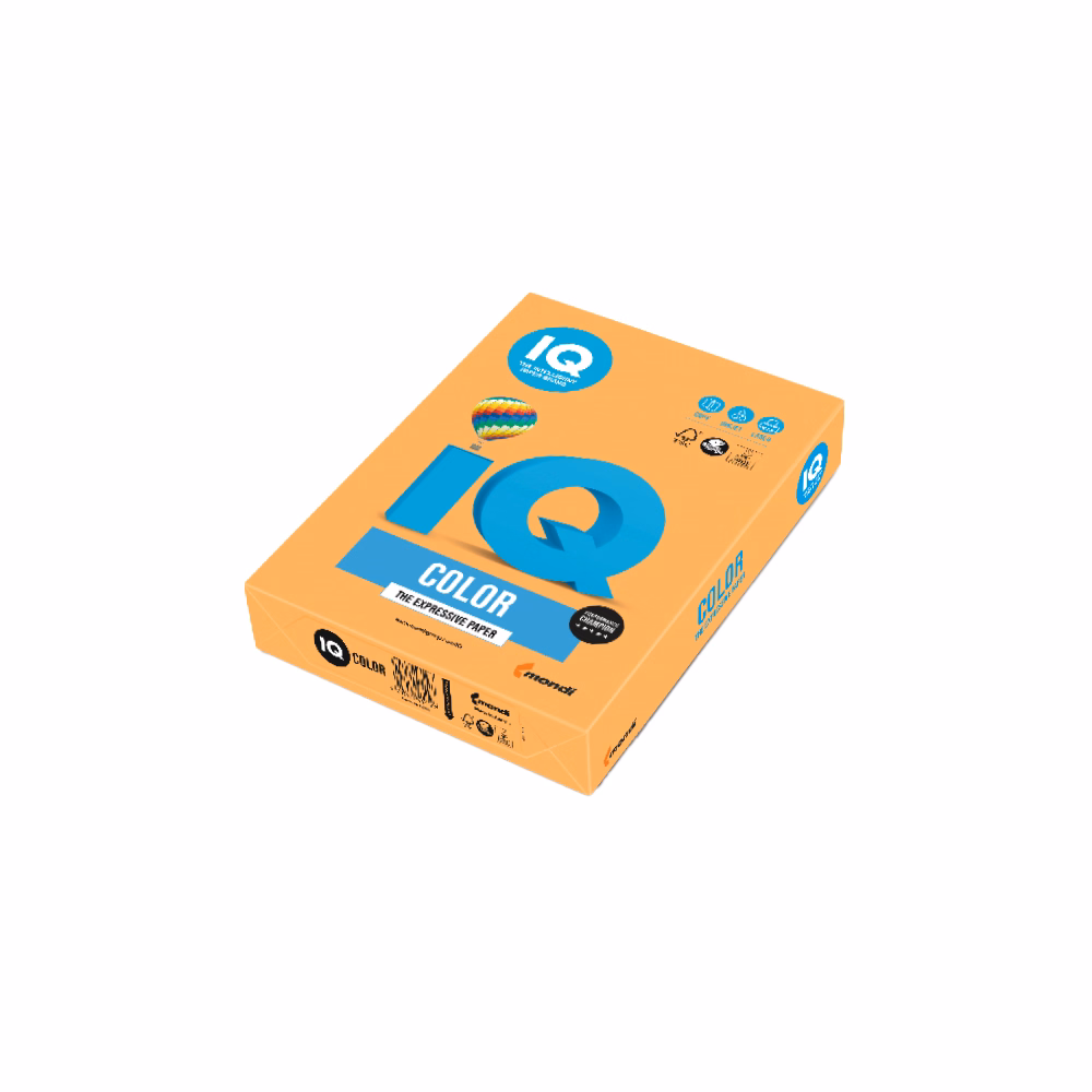 Fénymásolópapír színes IQ Color A/3 80 gr neon narancssárga  NEOOR 500 ív/csomag