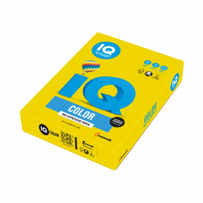 Fénymásolópapír színes IQ Color A/3 80 gr neon sárga  NEOGB 500 ív/csomag