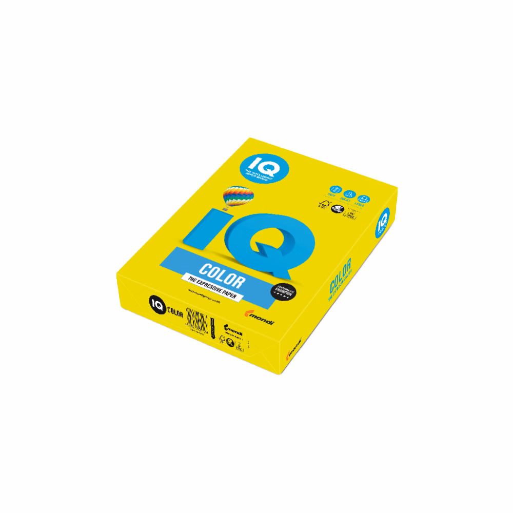 Fénymásolópapír színes IQ Color A/3 80 gr neon sárga  NEOGB 500 ív/csomag
