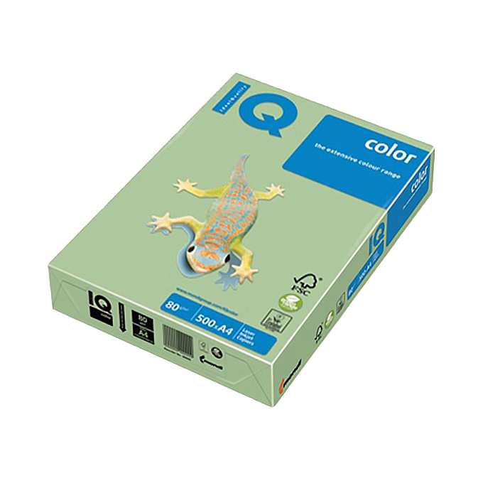 Fénymásolópapír színes IQ Color A/4 160 g pasztell közép zöld MG28 250 ív/csomag