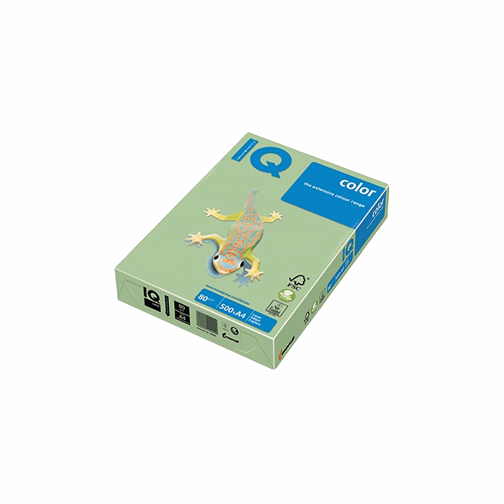 Fénymásolópapír színes IQ Color A/4 160 g pasztell közép zöld MG28 250 ív/csomag
