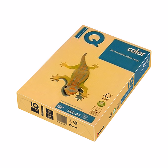 Fénymásolópapír színes IQ Color A/4 160 g pasztell sárga YE23 250 ív/csomag
