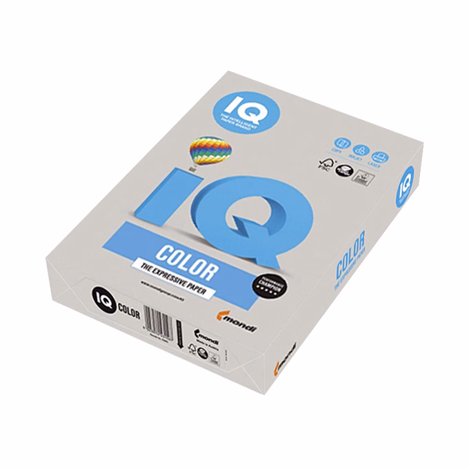 Fénymásolópapír színes IQ Color A/4 160 g trend szürke GR21 250 ív/csomag