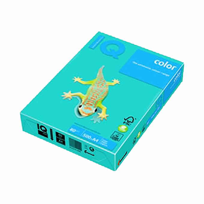 Fénymásolópapír színes IQ Color A/4 80 g intenzív azúrkék AB48 500 ív/csomag