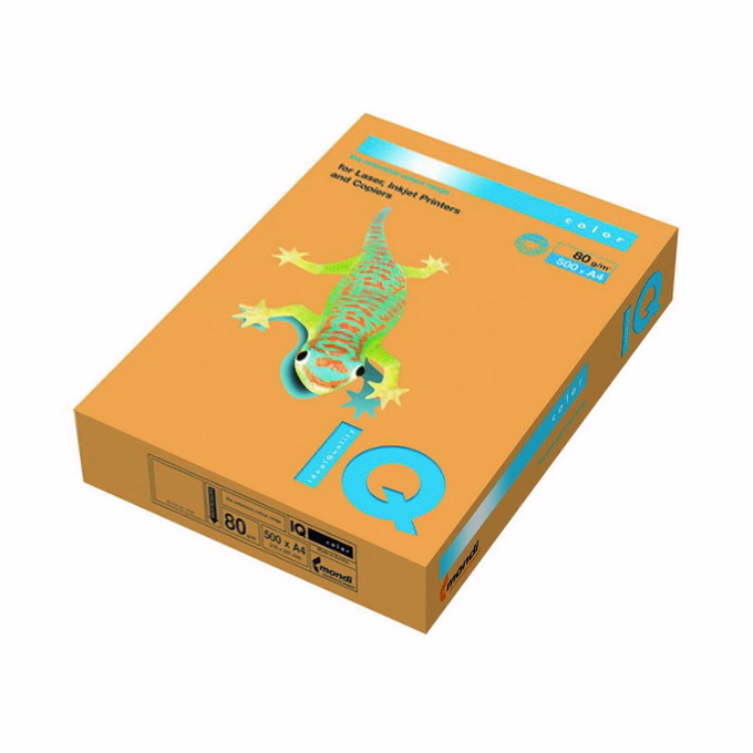 Fénymásolópapír színes IQ Color A/4 80 g intenzív narancs OR43 500 ív/csomag