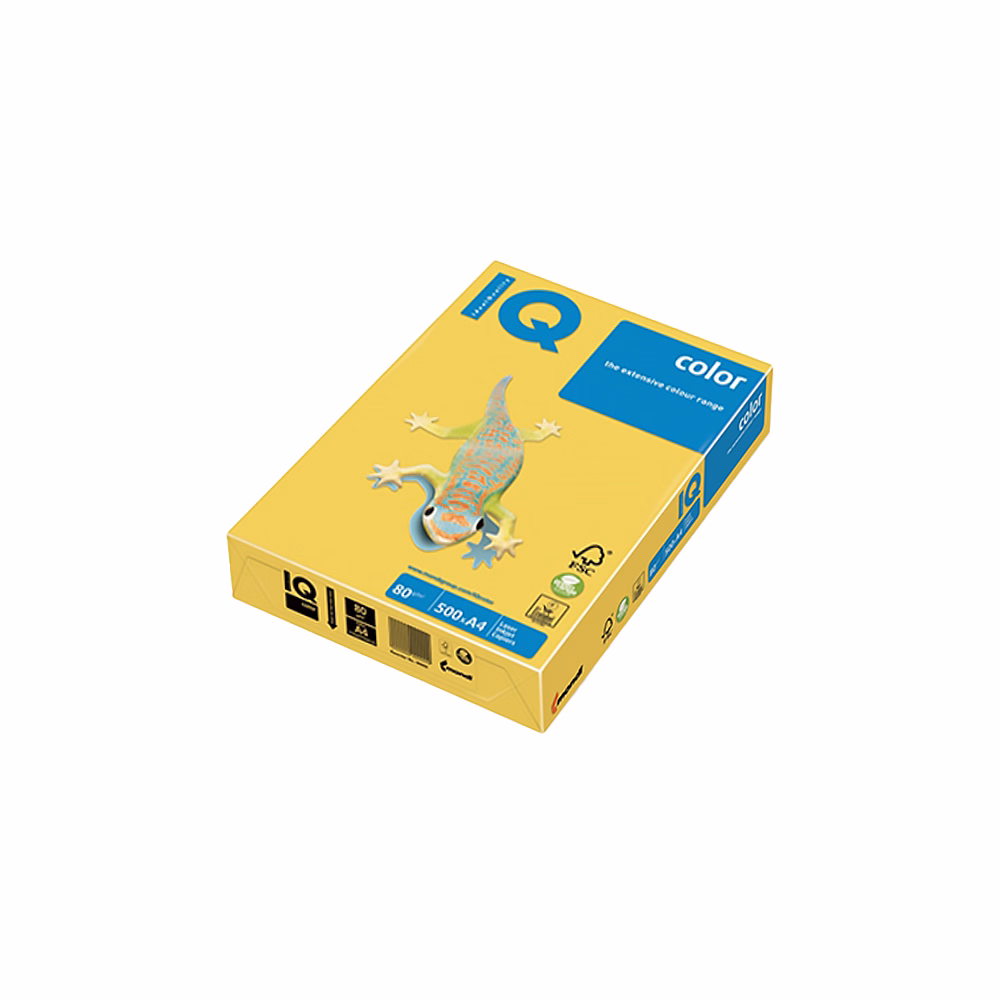 Fénymásolópapír színes IQ Color A/4 80 g intenzív sárga IG50 500 ív/csomag